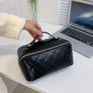 beauty case trapuntato capiente da viaggio kokun