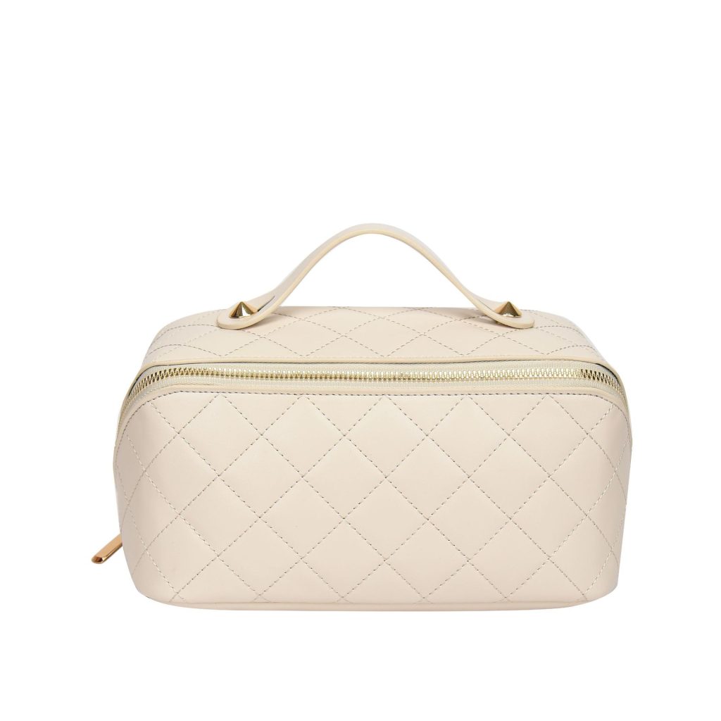 beauty case trapuntato capiente da viaggio kokun